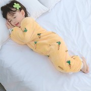 儿童冬季睡衣男女童加绒家居服婴儿防踢被睡袋儿童居家服珊瑚绒