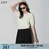 LILY2024春女装时尚别致都市通勤设计感短款九分袖毛针织衫女