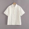 面料商系列白色棉布，花边宽松短袖，衬衫女夏季