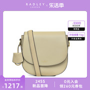 Radley英国奢品米色牛皮斜挎包马鞍包简约气质百搭淑女约会22FW