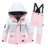 男防风防水单双板(单双板，)雪服套装童工装，滑雪衣裤童儿童滑雪服套装女