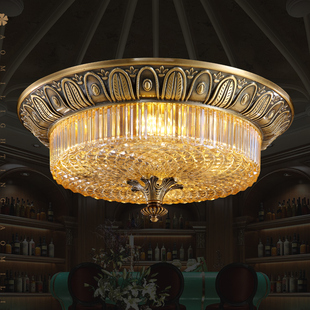 澳米全铜吸顶灯欧式客厅卧室餐厅铜LED吸顶灯美式高档吸顶灯