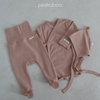 韩国进口新生婴儿纯棉柔软爬服护肚裤套装PEEKABOO和尚服连体哈衣