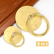 中式复古纯铜实心大门拉环，全铜老式拉手仿古敲门环古铜色木门装饰