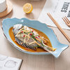 ezicok鱼盘创意陶瓷，鱼型盘子日式餐盘家用蒸鱼盘清蒸北欧餐具