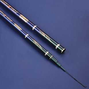 高档鱼竿日本进口碳素手竿超轻超硬钓鱼竿19调6.3v米7.2米黑