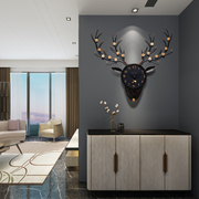 北欧鹿头钟表挂钟客厅家用创意，时尚个性挂表现代大气装饰静音时钟