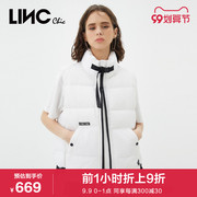 LINC金羽杰短款羽绒服女2023冬季反季面包服马甲断码