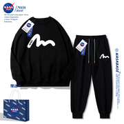 NASA联名潮牌卫衣卫裤套装男2023潮流高级感情侣秋冬季外套