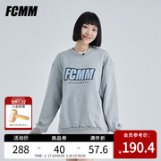 FCMM春季潮牌圆领卫衣LOGO情侣款设计感美式灰色长袖女小个子上衣