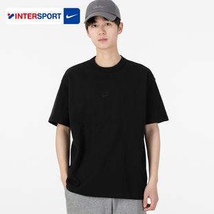 Nike耐克男士短袖夏季黑色透气圆领休闲运动男款T恤