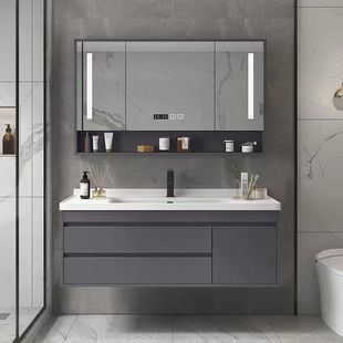 浴室柜组合一体盆陶瓷智能，现代轻奢洗手盆洗脸池，洗漱台洗面卫生间