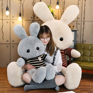 兔子公仔可爱穿衣毛绒玩具，睡觉抱枕女孩玩偶布娃娃超大号生日礼物