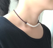 天然珍珠甲状腺手术遮疤痕项链，原创设计百搭颈链，短款锁骨链配饰女