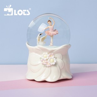 LOTS JARLL水晶球芭蕾舞女孩音乐盒跳舞公主八音盒生日礼物女生