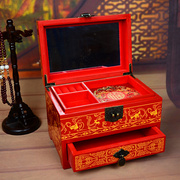结婚风特色漆器摆件首饰盒k抽屉珠宝收纳盒中国嫁妆传统纯手工礼