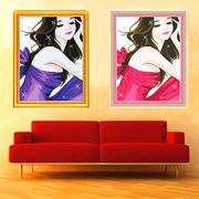 紫韵美女十字绣印花爱心紫玫瑰人物大幅客厅十字绣画系列