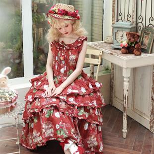 (春日花语)山茶莓果手帕，连衣裙法式cla优雅洛丽塔lolita意向金