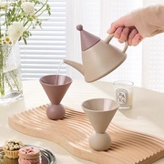 茶壶陶瓷咖啡壶美式咖啡杯小巧茶杯水杯家用茶花壶套装摆件