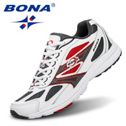 BONA女鞋单鞋2023运动鞋网面鞋秋季透气时尚平跟大码休闲板鞋