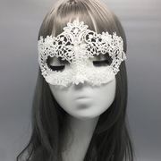 黑色蕾丝面具女半脸白色眼罩成人面纱万圣节儿童面罩派对化妆舞会