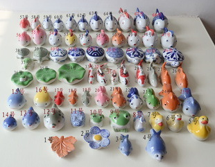 景德镇陶瓷小摆件，鱼缸玩物水族造景水中可漂浮装饰物集合