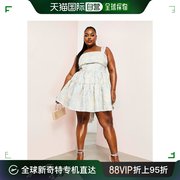 香港直邮潮奢 Luxe 女士 Curve skater 奢华提花迷你粉色连衣裙()