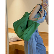 休闲帆布包包女夏季2023潮，时尚托特包百搭大容量包购物袋包