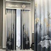 2023年新中式窗帘别墅，高档立体浮雕遮光绣花窗纱客厅卧室成品