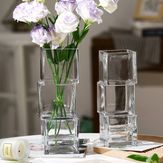 定制轻奢高档不规则花瓶玻璃透明高级感水养鲜花插花客厅餐桌装饰