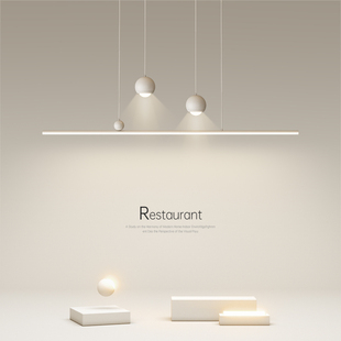 创意led吊灯极简长条灯简约现代餐厅灯卧室，灯客厅灯餐桌吧台灯具