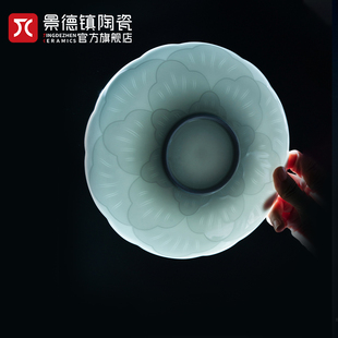 景德镇陶瓷国色天香中式影青白瓷，餐具吃饭碗盘子套装2024