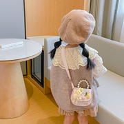 儿童可爱斜挎包珍珠女童小包包2024小女孩网红宝宝手提包
