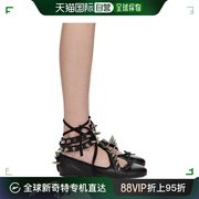 香港直邮潮奢 Ottolinger 女士黑色铆钉芭蕾鞋