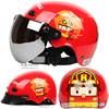 台湾变形警车珀利05红色哈雷电动摩托车儿童头盔男女小孩四季夏季