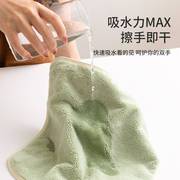 加厚小方巾挂式擦手巾厨房卫生间洗脸家用儿童毛巾吸水速干抹手布