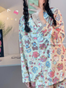 hellokitty纯棉睡衣女春秋长袖日系卡通小熊少女家居服两件套