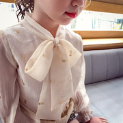 女童衬衫长袖秋装儿童洋气菠萝小女孩衬衣春秋韩版中大童雪纺上衣