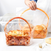 吐司面包袋手提篮子自封袋切片面包打包袋西点袋子烘焙食品包装袋