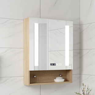 实木浴室镜柜智能卫生间小户型60cm收纳柜厕所吊柜置物储物挂墙式