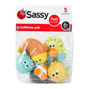 美国sassy戏水玩具宝宝，喷水玩具5件套儿童，益智洗澡漂浮玩具