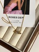 ROSES DEP/玫瑰在这里 平衡木项链黄铜镀24K镶钻颈链2023