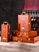 红酒木盒包装盒礼盒钢琴烤漆仿红木高档双支装木箱葡萄酒木质盒子