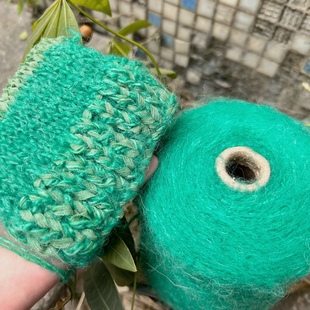 标价500g的价格高品质绿色，粗芯羊毛马海柔软围巾毛衣编织线