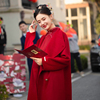 苏爱海棠 红色大衣女双面羊毛小个子新娘结婚高级感秋冬中式
