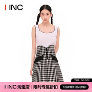 romanchic设计师品牌iinc23ss印花打底衫白色，吊带背心女