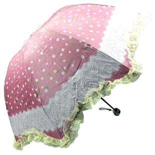 红叶伞太阳伞超强紫外线，伞折叠伞绣花蕾丝女刺绣遮阳伞防晒伞