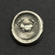复刻古币西西里希腊银币，古罗马饰品螃蟹海鹰，纯银吊坠包边戒指镶嵌