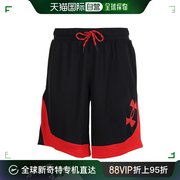 日潮跑腿Under Armour 安德玛 男款篮球服短裤 黑色 红色 L A-108