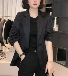 新中式国风盘扣中长西装女2024春设计感时尚，百搭显瘦西服外套